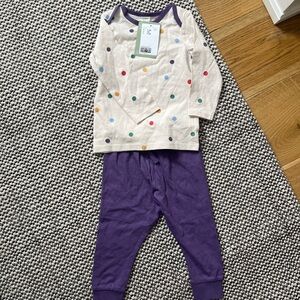H&M Cream and Purple Kids Pajama Set